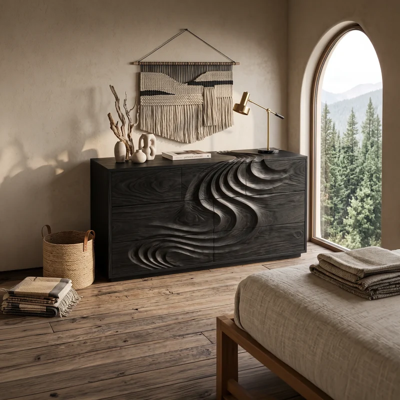 Modern Wave Chest Dresser For Master Bedroom SILDTTNDR002