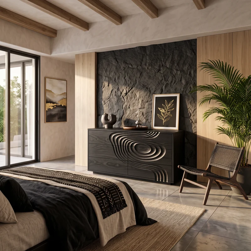 Organic Ripple Dresser For Contemporary Bedroom Interior SILDTTNDR001