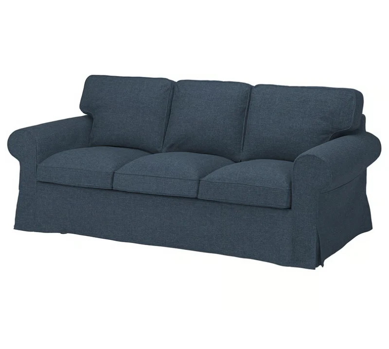 EKTORP 3-seat sofa frame/EKTORP Cover for 3-seat sofa, Kilanda dark blue