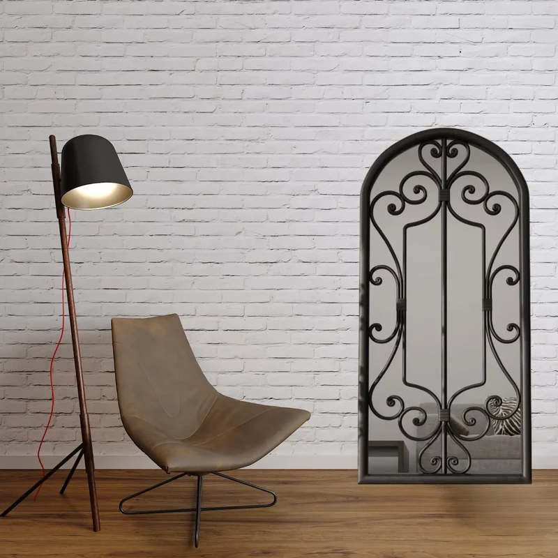 Miroir noir rectangulaire mural ou à poser au sol - Cadre Fer & Style Original
