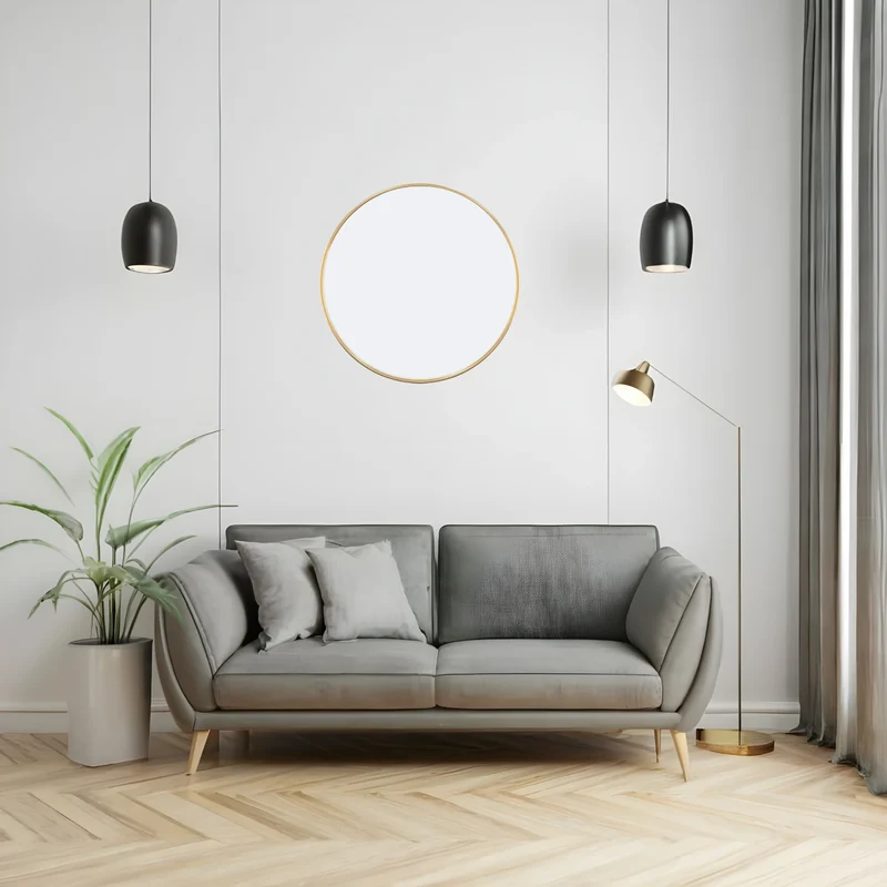 Miroir Rond Doré 40 cm - Raffinement Minimaliste pour Vos Murs