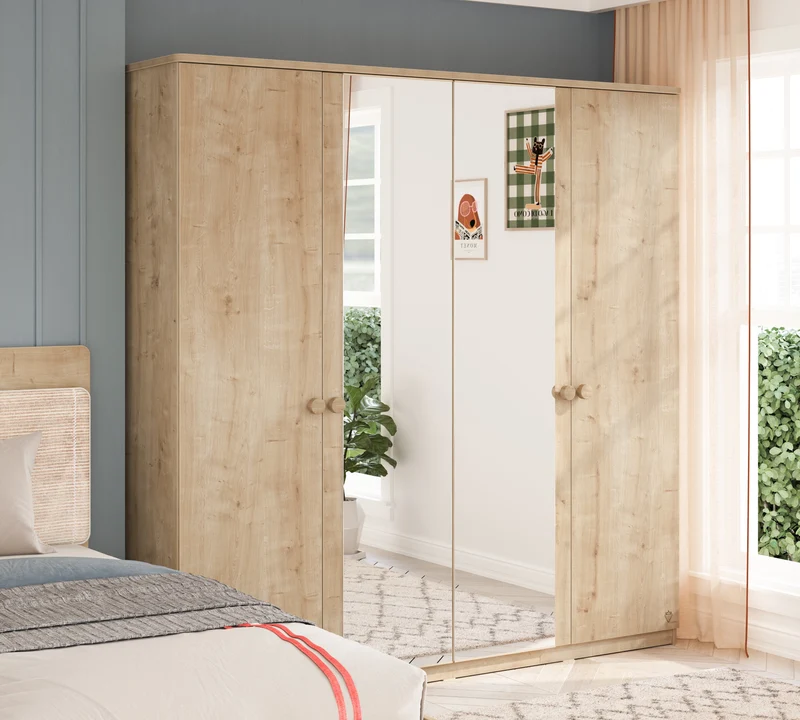 Mocha 4 Doors Wardrobe