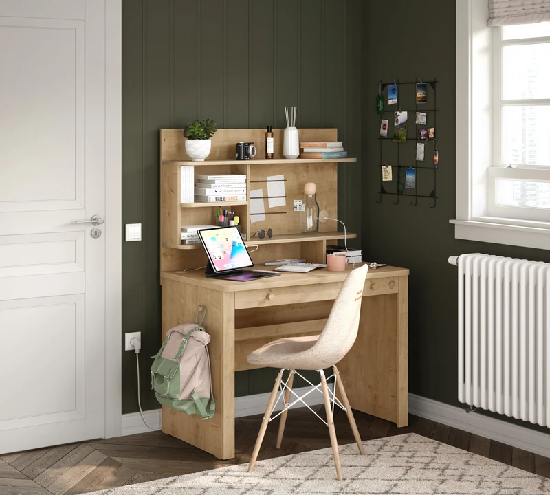 Mocha Small Study Desk (With Small Study Unit)