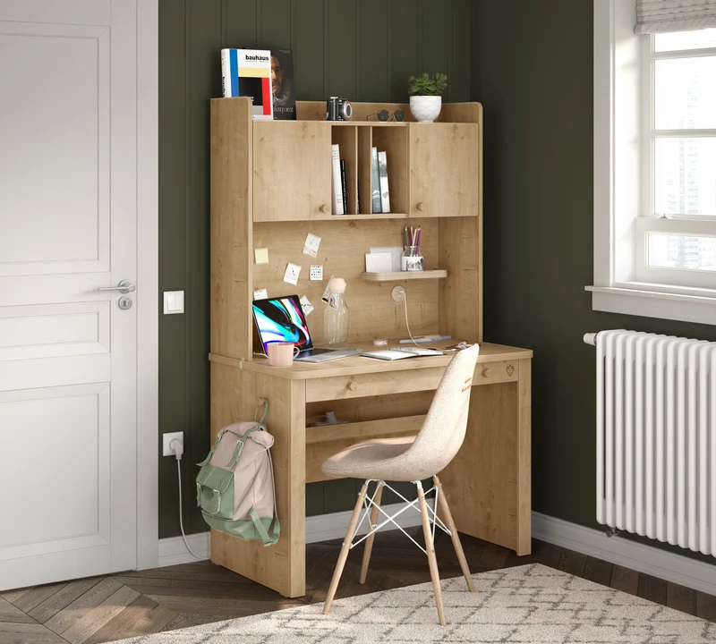 Mocha Small Study Desk (With Cabinet Unit)