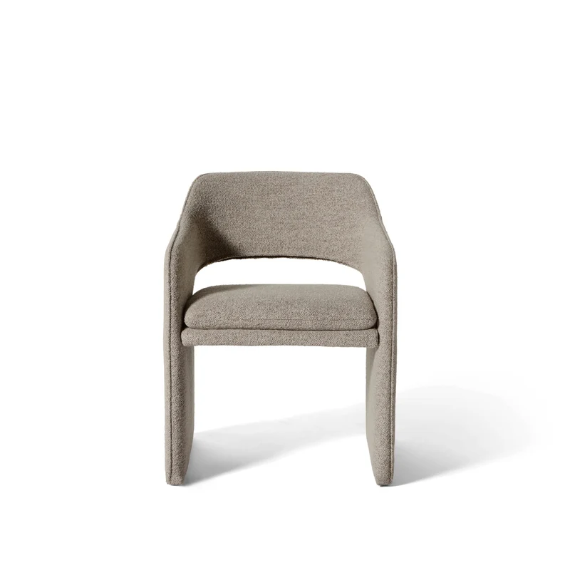 Plush Esszimmerstuhl, Crush Bouclé Grau/Beige