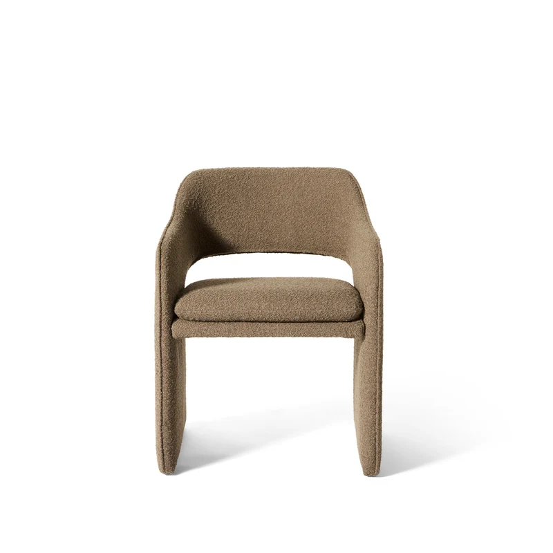 Plush Esszimmerstuhl, Amiya Bouclé Braun