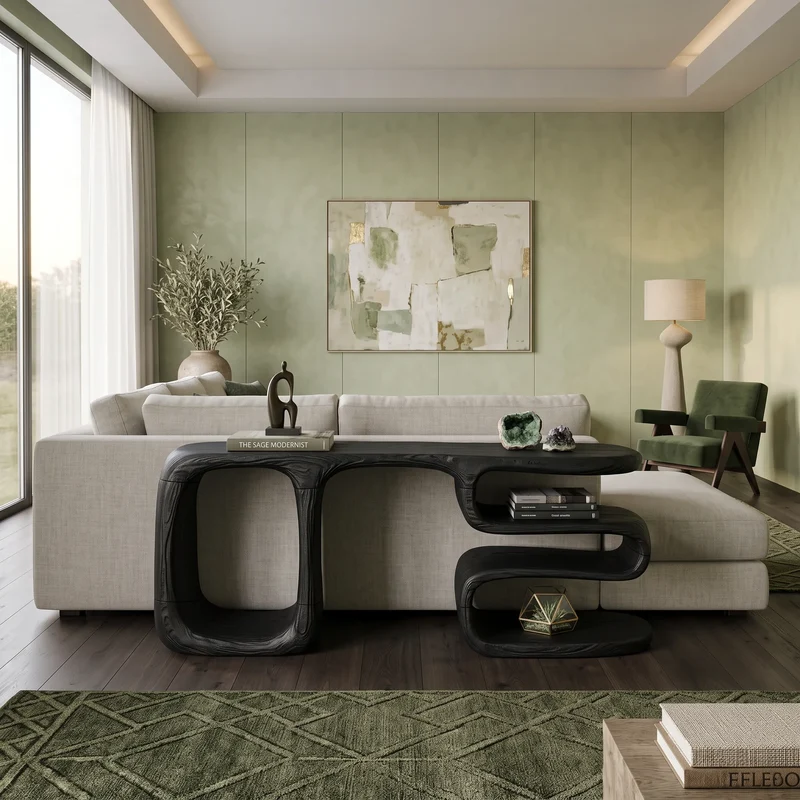 Modern Rounded Cabinet Console For Elegant Entryway SILDTTNCS195