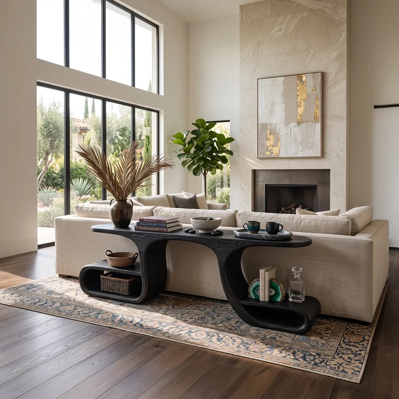Contemporary Flowing Console Table For Modern Living Space SILDTTNCS194