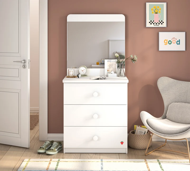 Varia White Line Mirrored Dresser