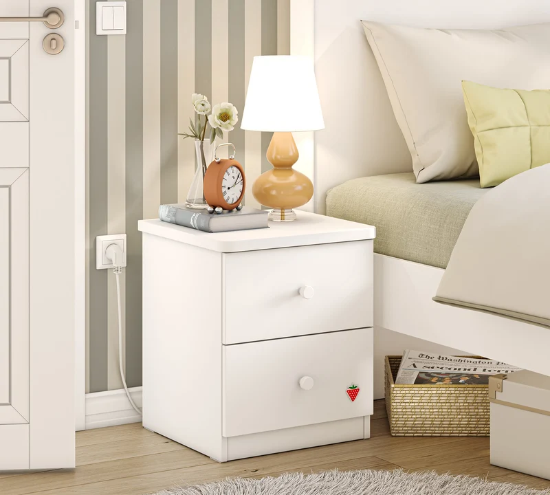 Varia White Nightstand