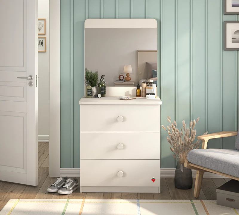 Varia Cream Line Mirrored Dresser