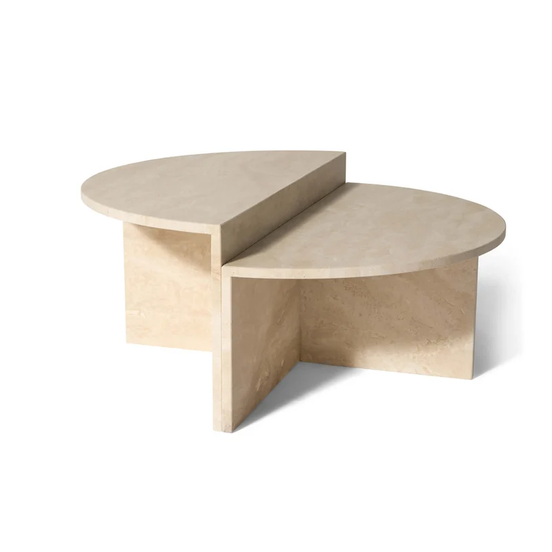 Velasca Couchtischset, Travertin-Marmor | Ø95