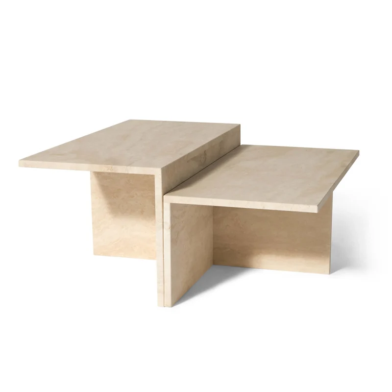 Velasca Couchtischset, Travertin-Marmor | 90x90