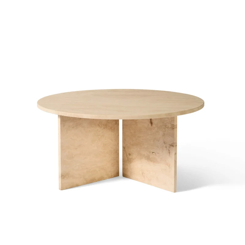Vega Couchtisch, Travertin-Marmor | Ø90