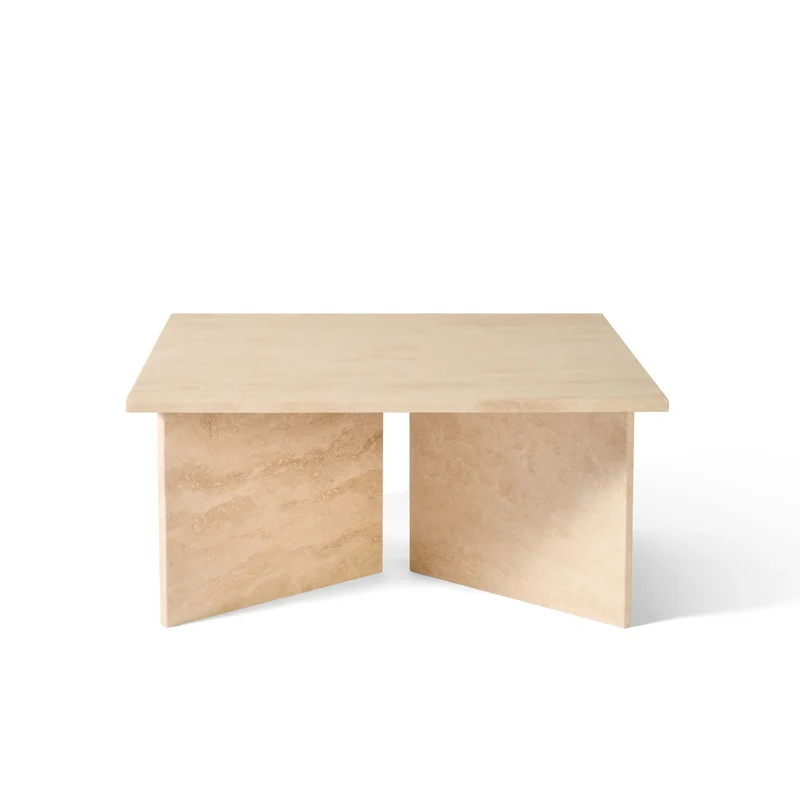 Vega Couchtisch, Travertin-Marmor | 90x90