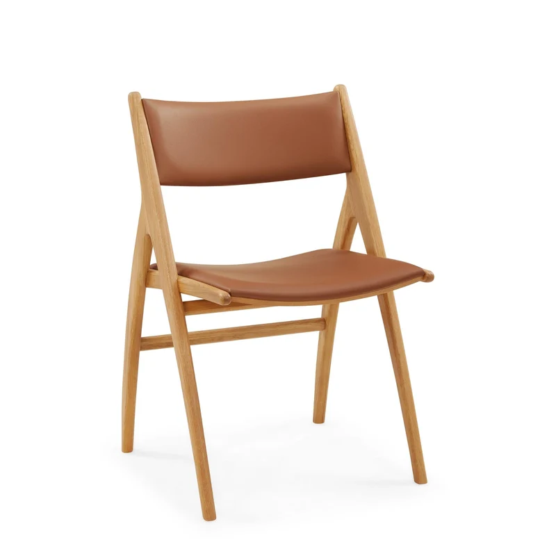 Roots Esszimmerstuhl, Eiche natur | Leder cognac