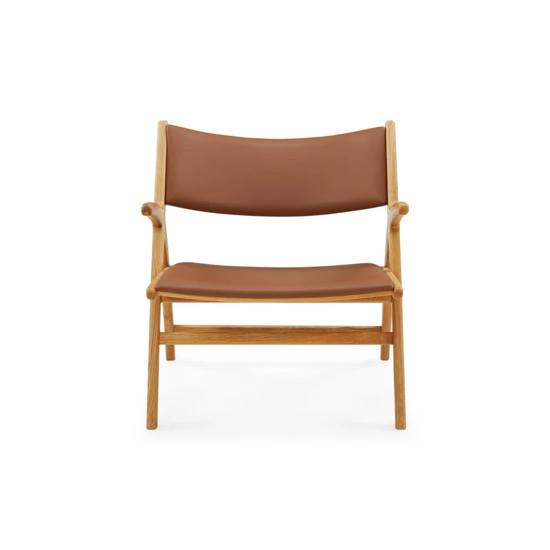 Roots Sessel, Eiche natur | Leder cognac