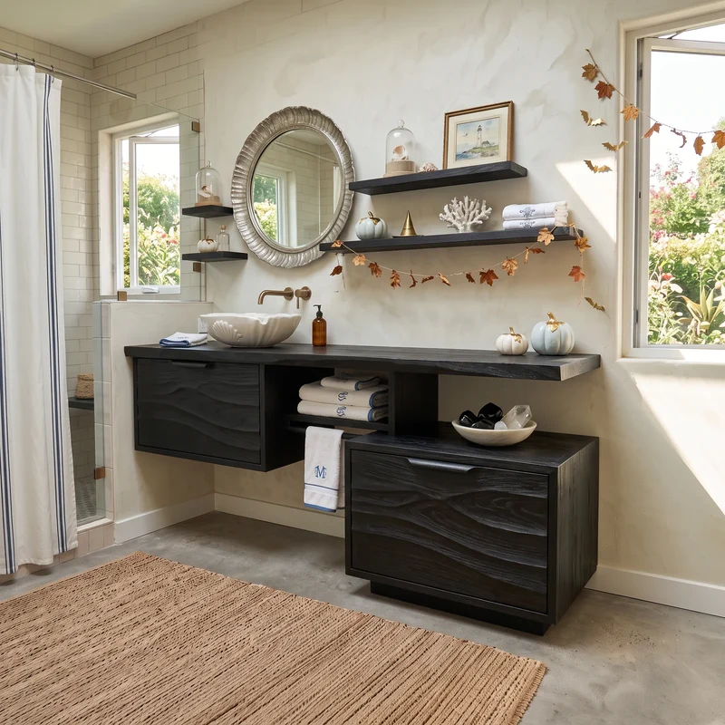 Mid Century Halloween Bathroom Vanity Luxury Ensuite SILDTTRBRV227