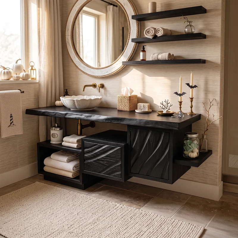 Rustic Skull Floating Bathroom Vanity Spa Bathroom SILDTTRBRV226