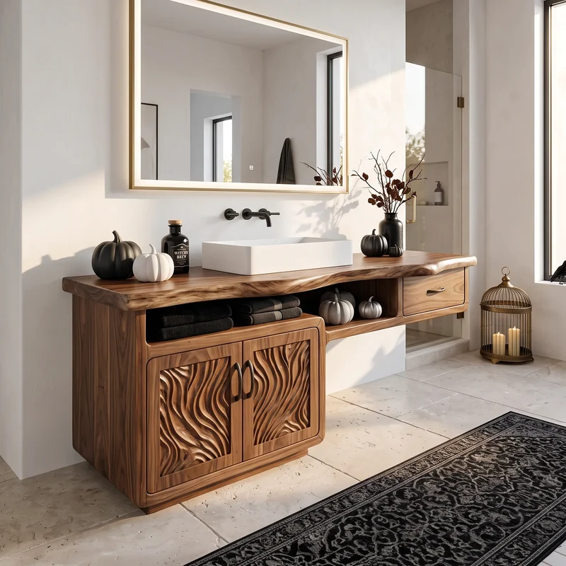 Farmhouse Halloween Storage Bathroom Vanity Luxury Bathroom SILDTTRBRV225