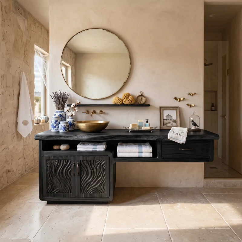 Farmhouse Halloween Storage Bathroom Vanity Luxury Bathroom SILDTTRBRV225