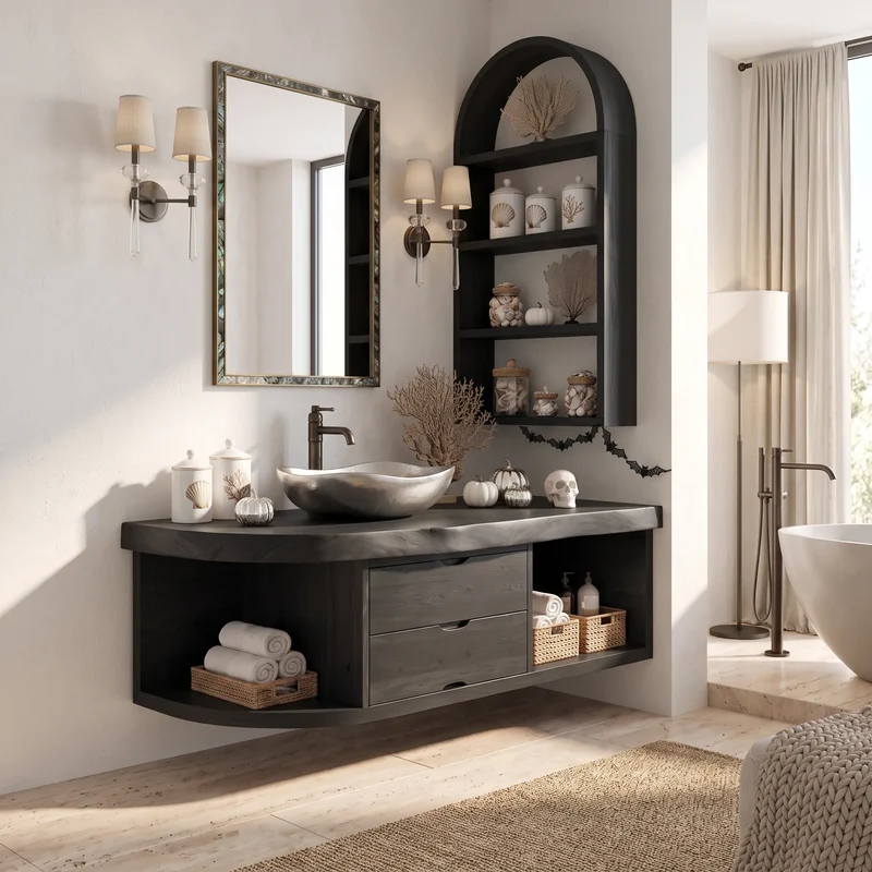 Organic Halloween Floating Bathroom Vanity Modern Bathroom SILDTTRBRV223
