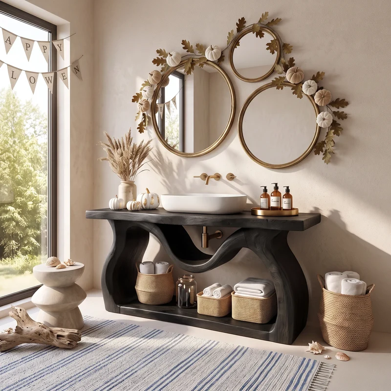 Modern Halloween Bathroom Vanity Cabinet Luxury Ensuite SILDTTRBRV221