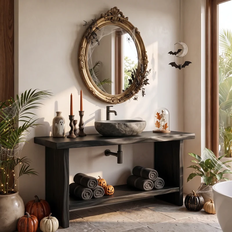 Rustic Halloween Bathroom Vanity Luxury Bathroom SILDTTRBRV218