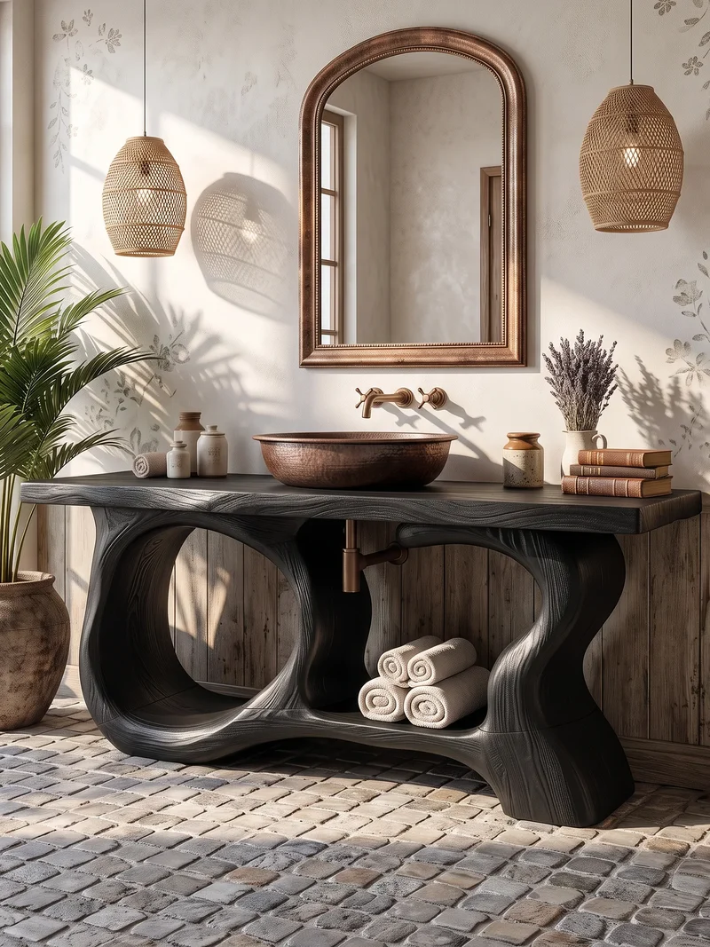 Organic Bathroom Storage Cabinet Luxury Ensuite SILDTTRBRV216