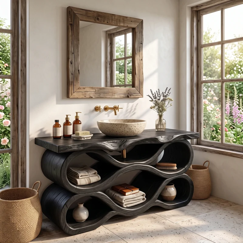 Mediterranean Live Edge Bathroom Vanity Luxury Bathroom SILDTTRBRV215