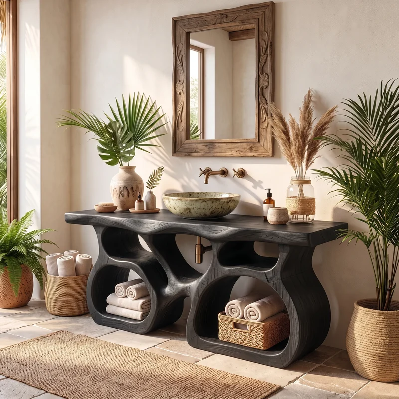 Mid Century Bathroom Sink Vanity Luxury Ensuite SILDTTRBRV214