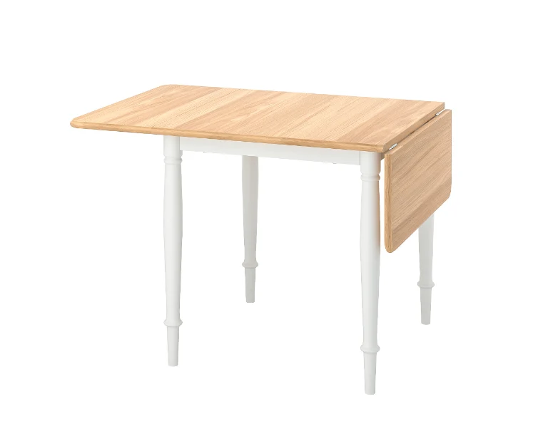 DANDERYD Dining table, oak veneer/white, 74/134x80 cm