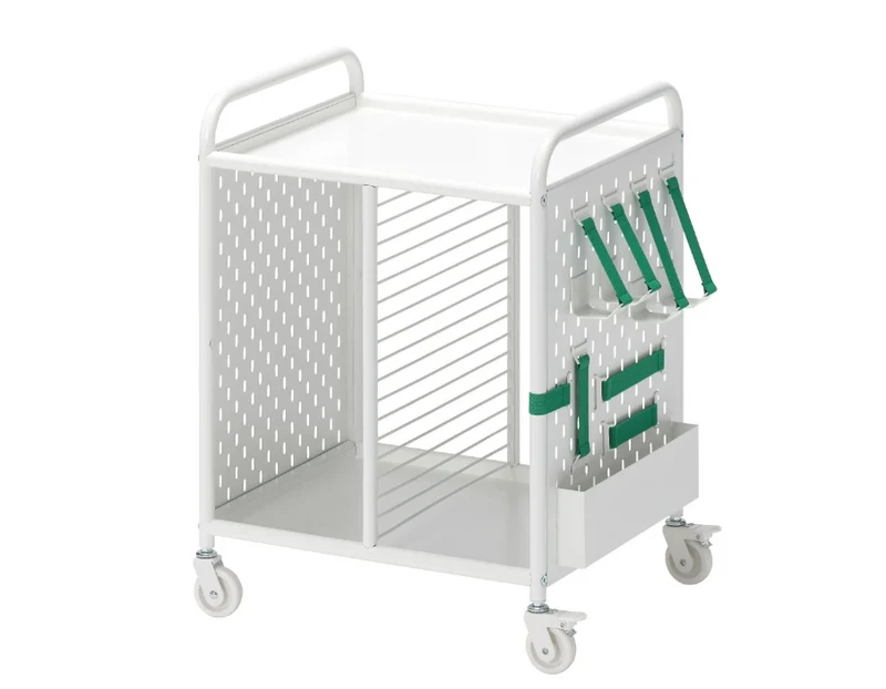 BRANNBOLL Shelving unit on castors, white, 56x62 cm