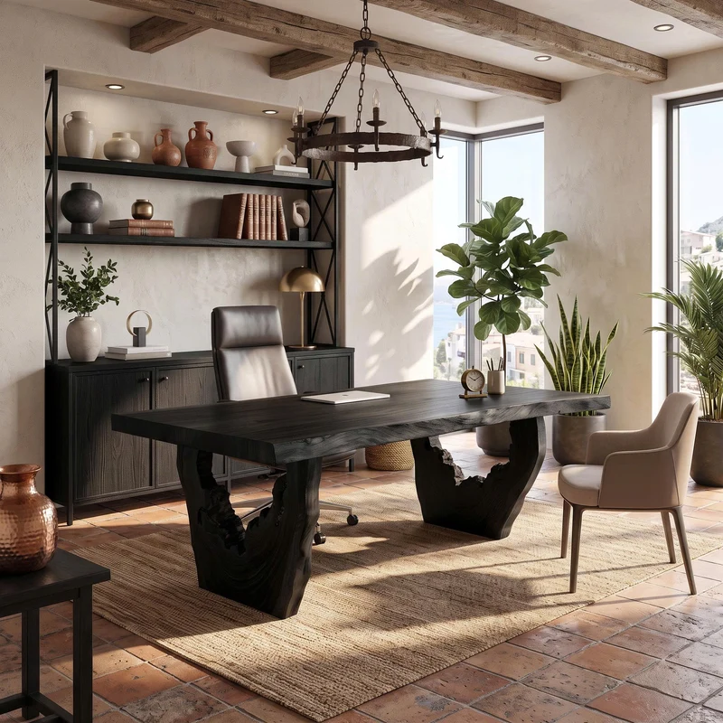 Organic Executive Desk With Flowing Curved Legs For Workspace SINLSADE166