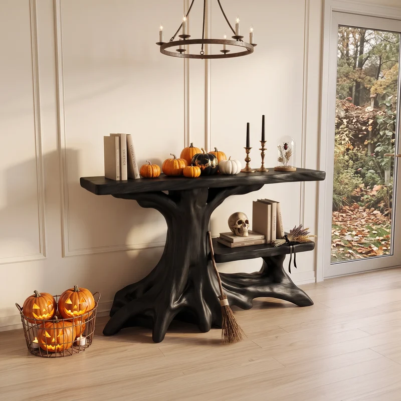 Farmhouse Halloween Entryway Console Table Modern Foyer SILDTTRCS135