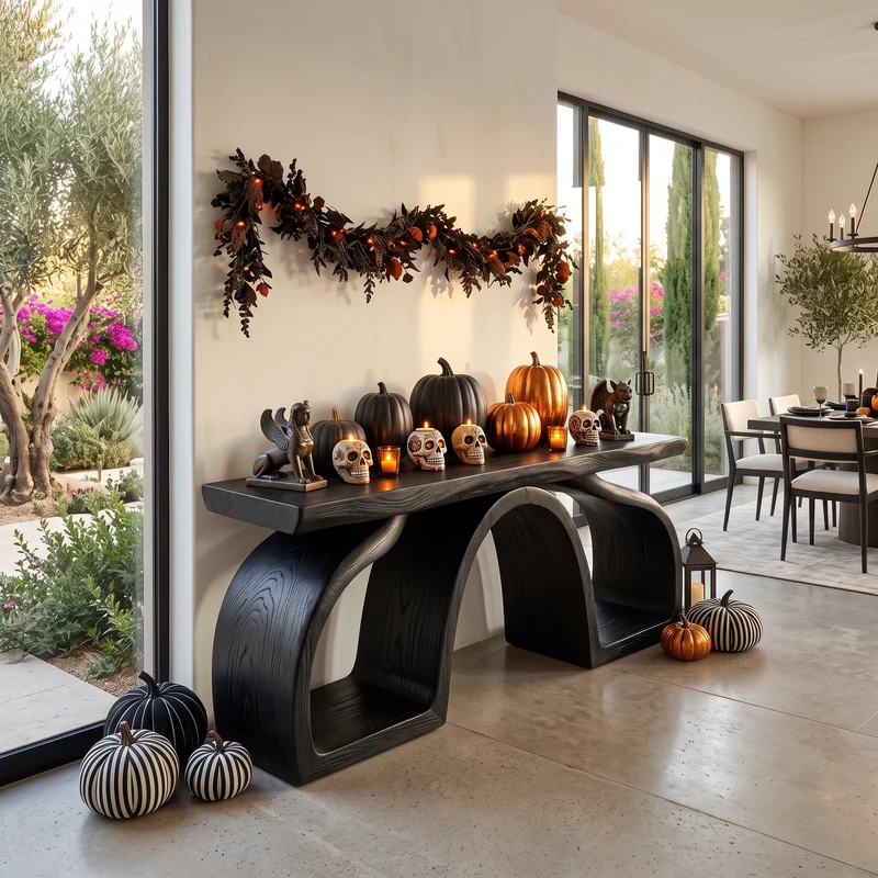 Rustic Pumpkin Live Edge Console Table Coastal Home SILDTTRCS132