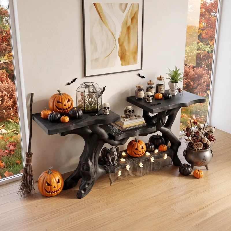 Rustic Halloween Behind Couch Table Luxury Living Room SILDTTRCS129