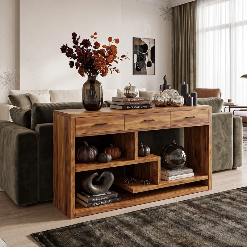 Rustic Halloween Sofa Table Contemporary Living Room SILDTTRCS126