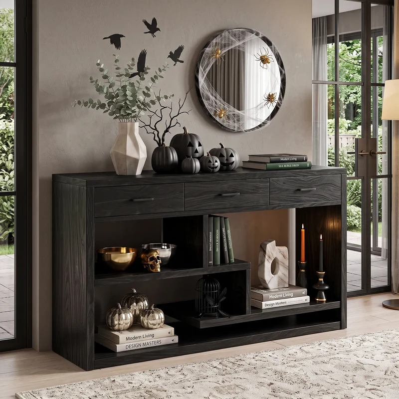 Rustic Halloween Sofa Table Contemporary Living Room SILDTTRCS126