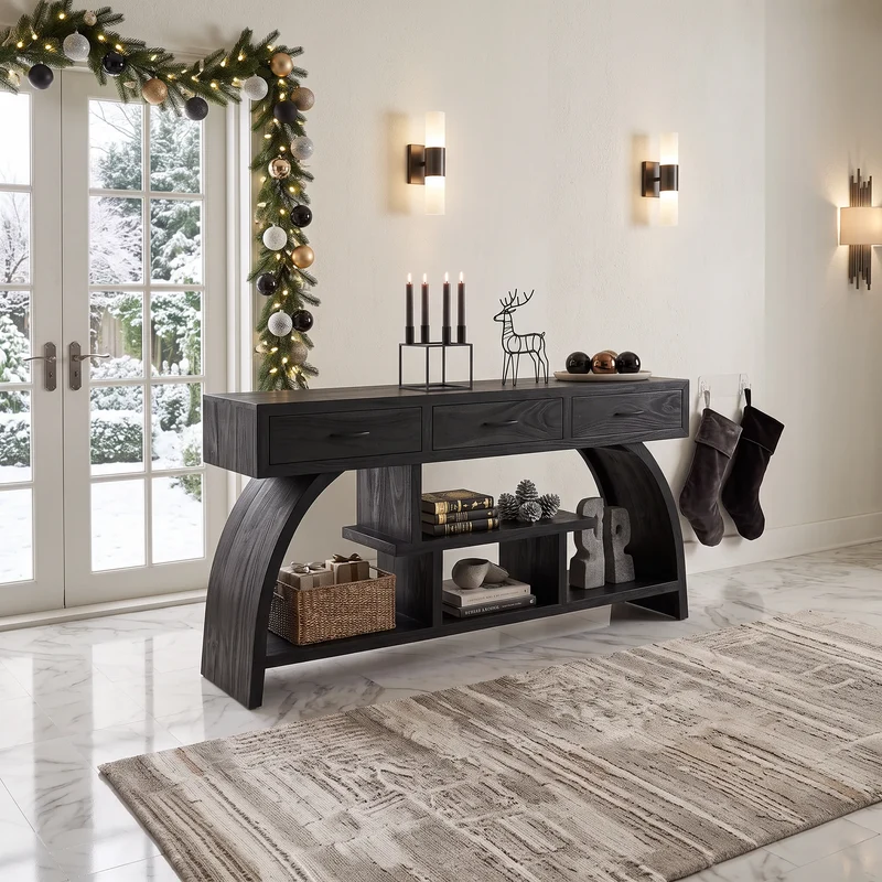 Organic Modern Xmas Console Table Living Room SILDTTRCS124