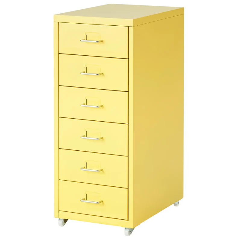 HELMER Drawer unit on castors, yellow, 28x69 cm