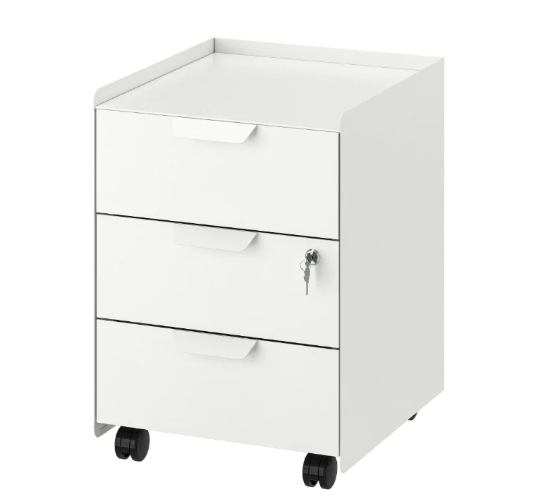 TROTTEN Drawer unit w 3 drawers on castors, anthracite