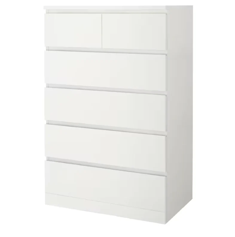 MALM Chest of 6 drawers, white, 80x123 cm
