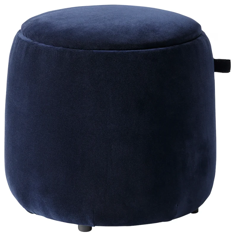 JÄRRESTAD Pouffe, with storage/Djuparp dark blue