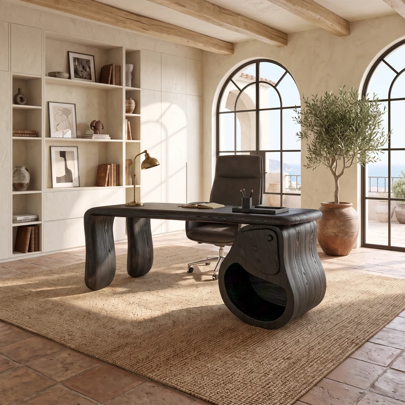 Modern Halloween Office Desk With Spooky Hollow Leg Design For Workspace SINLSADE170