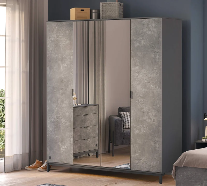Space Gray 4 Kapılı Dolap