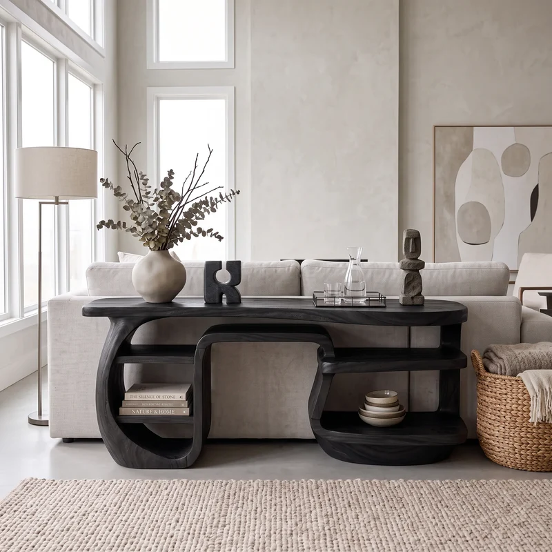 Minimalist Asymmetric Console Table For Lounge Area SILDTTNCS186