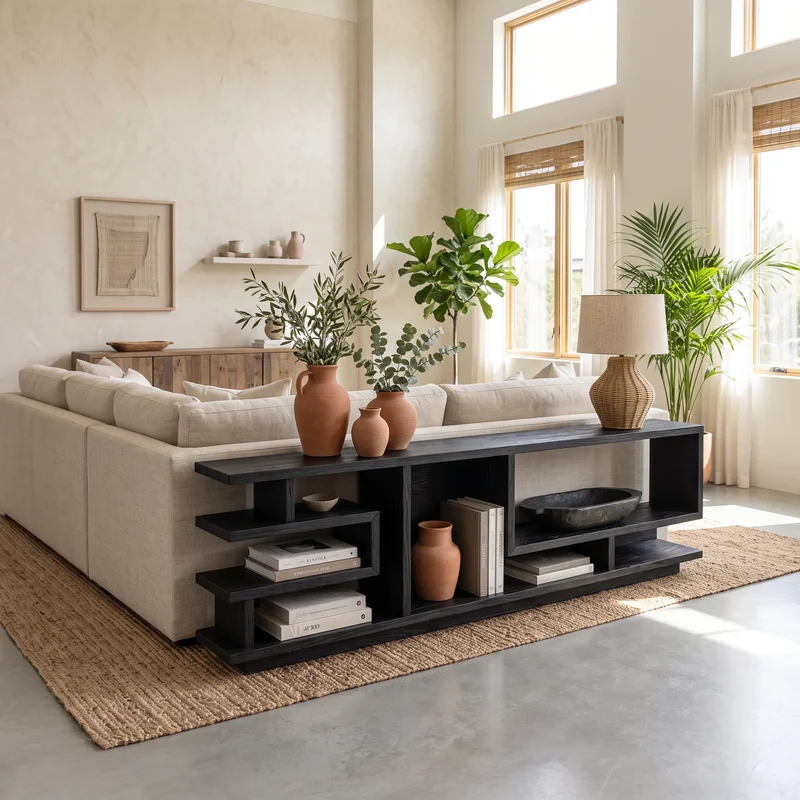 Minimalist Open Console Cabinet For Lounge Interior SILDTTNCS166
