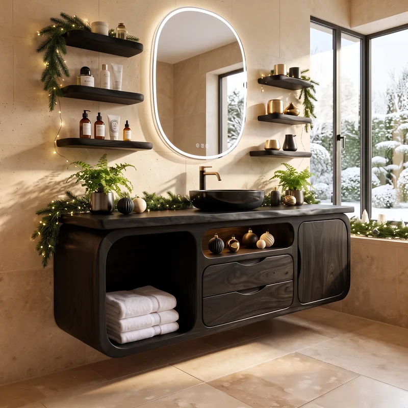 Organic Modern Nutcracker Storage Bathroom Vanity Luxury Villa SILDTTRBRV249