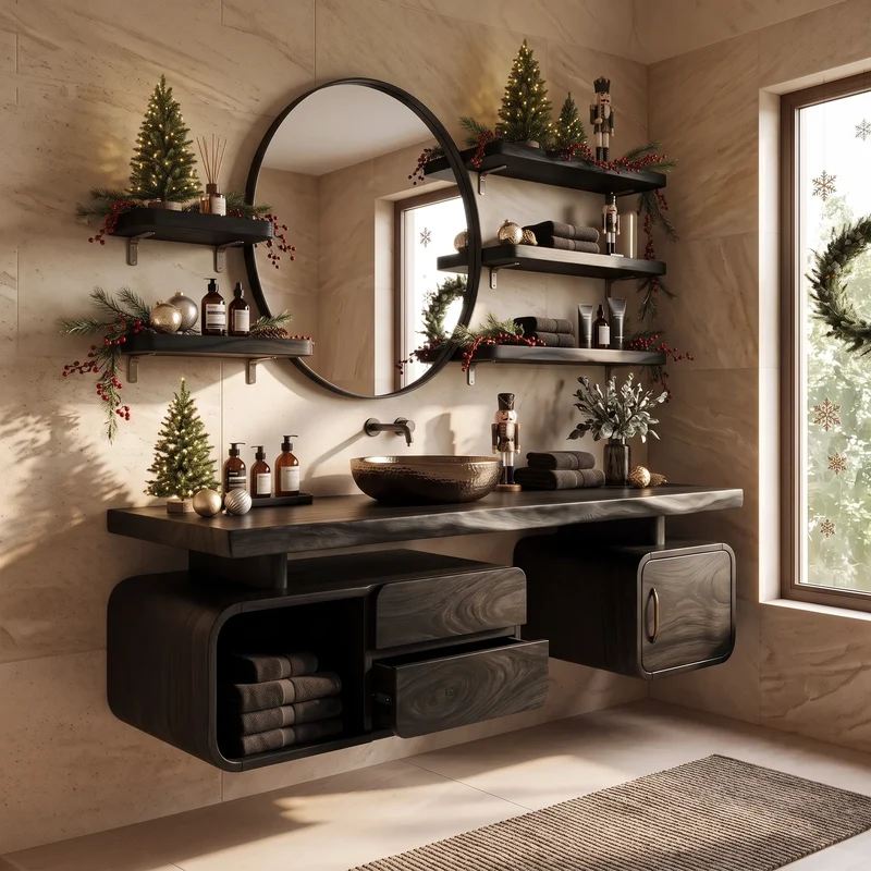 Handcrafted Organic Modern Christmas Vanity Beach Retreat SILDTTRBRV246